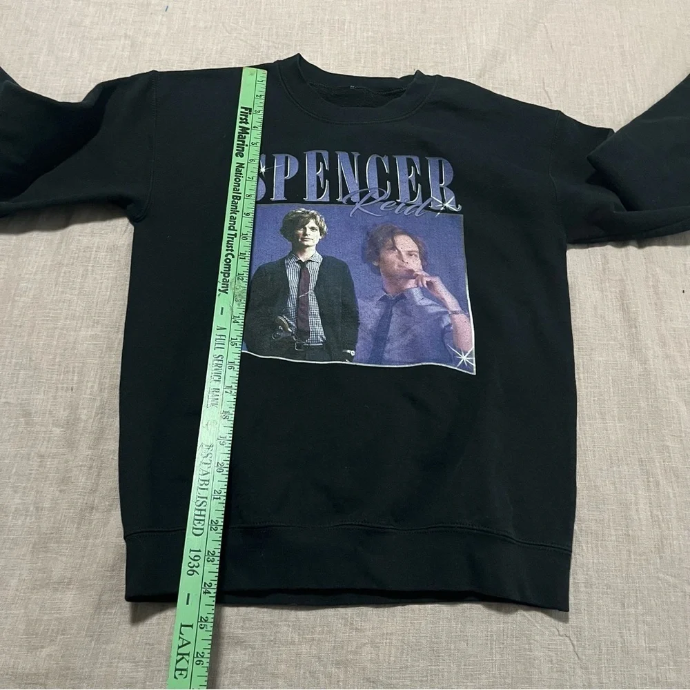 Spencer Reid Black Graphic Crewneck Criminal Minds Size Small/Medium Television